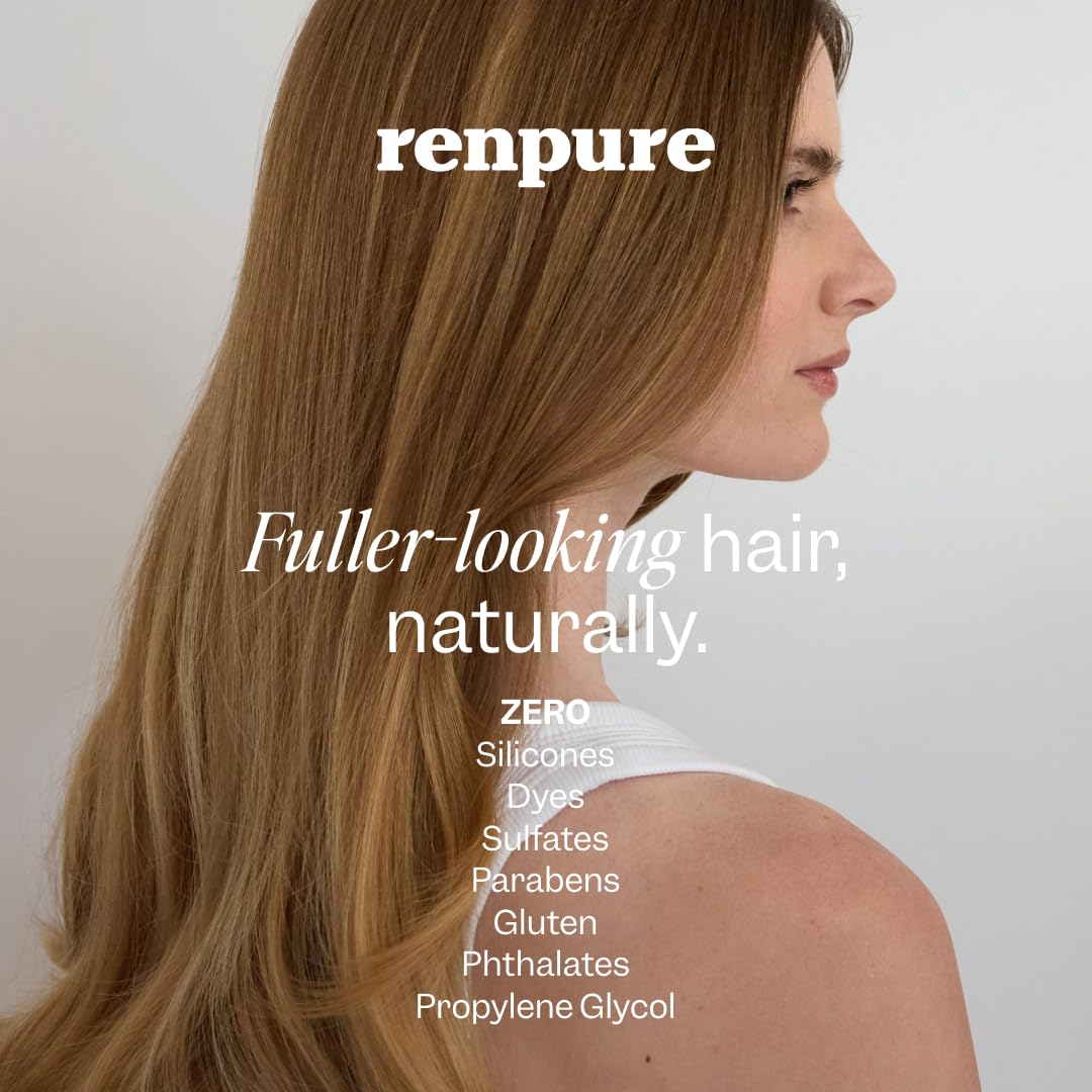 RENPURE in use during salon-style blowdry for added volume and manageability