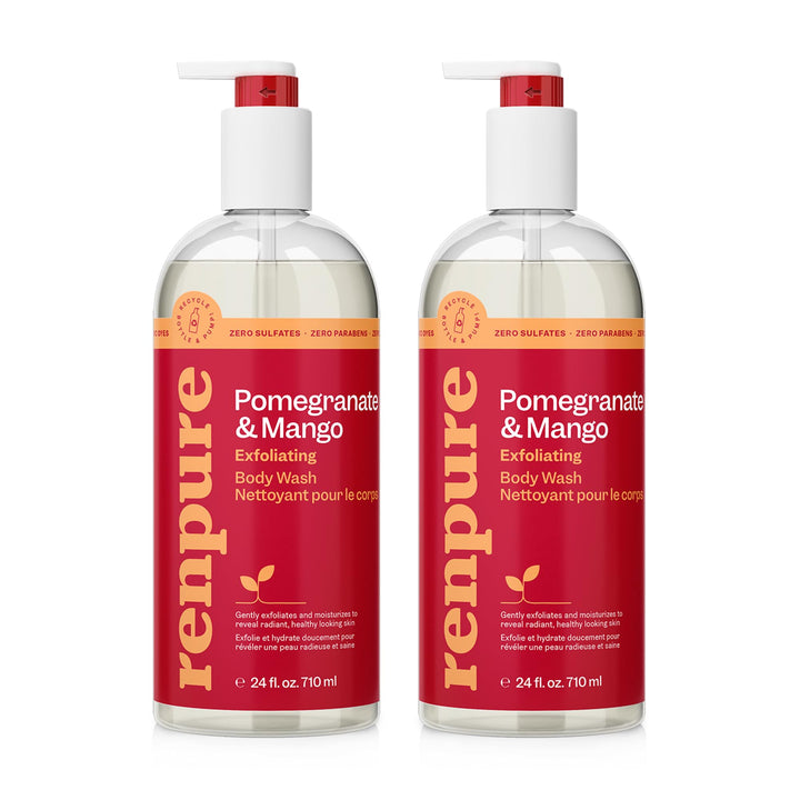 RENPURE front packaging showing bottle label and two-pack, highlights clean formula benefits