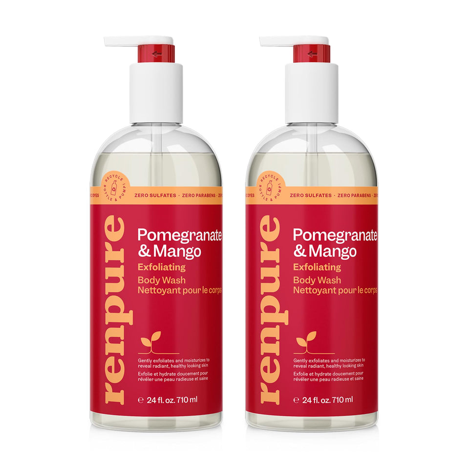 RENPURE front packaging showing bottle label and two-pack, highlights clean formula benefits