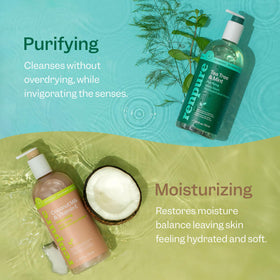 RENPURE Tea Tree & Mint bottle close-up highlighting label and pump benefit