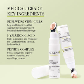 Replenix product applied on hand demonstrating tint match and coverage benefit