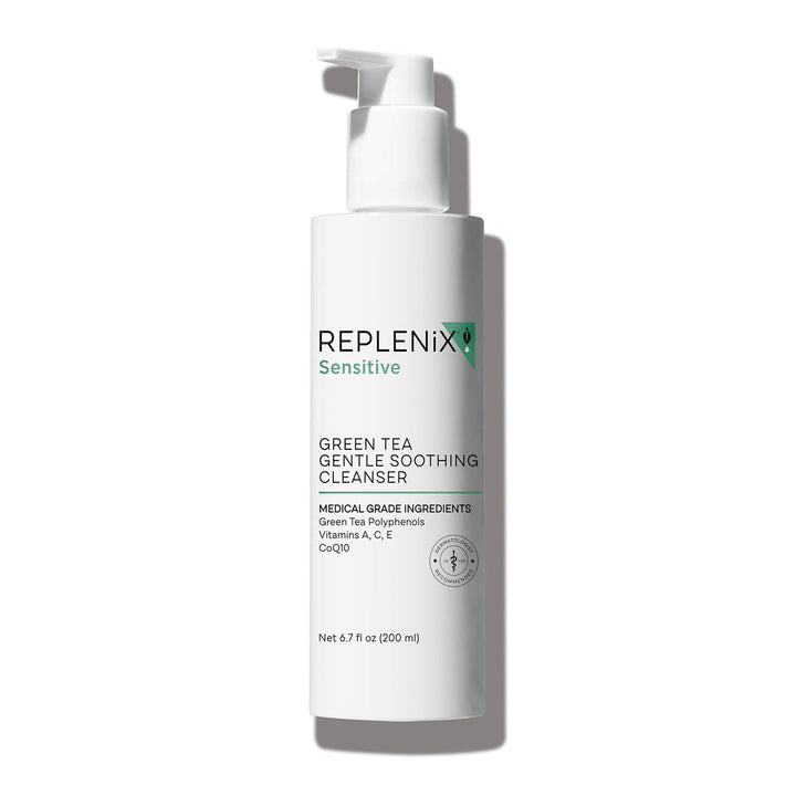 Replenix front packaging showing cleanser bottle and clear branding for easy identification and trust