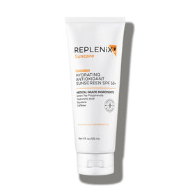 Replenix front packaging showing SPF 50+ protection and natural tint benefit