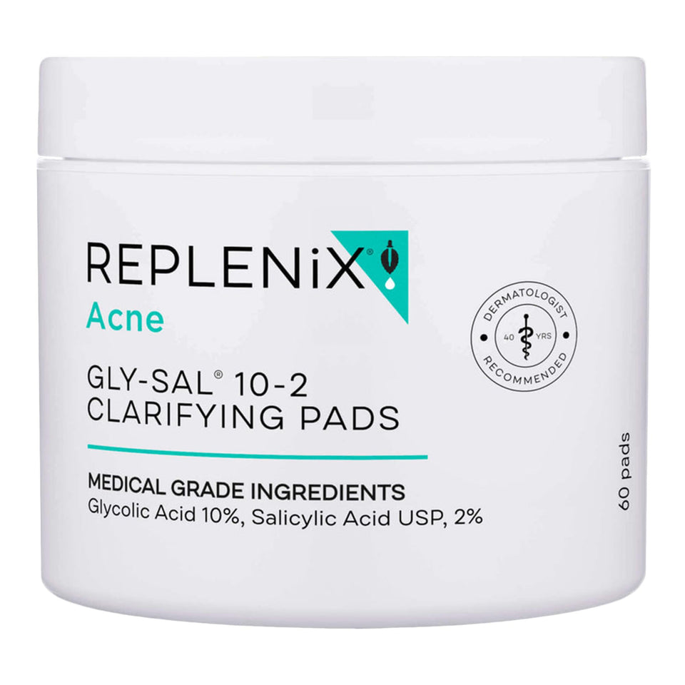 Replenix front packaging showing product name and benefits for clear skin