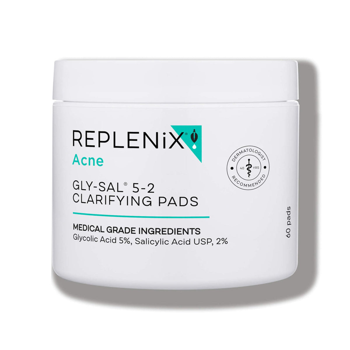 Replenix front packaging showing 60-count pads and clear benefits