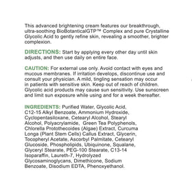 Replenix ingredient list shot emphasizing glycolic acid strength