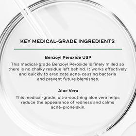 Replenix label close-up highlighting 10% benzoyl peroxide strength