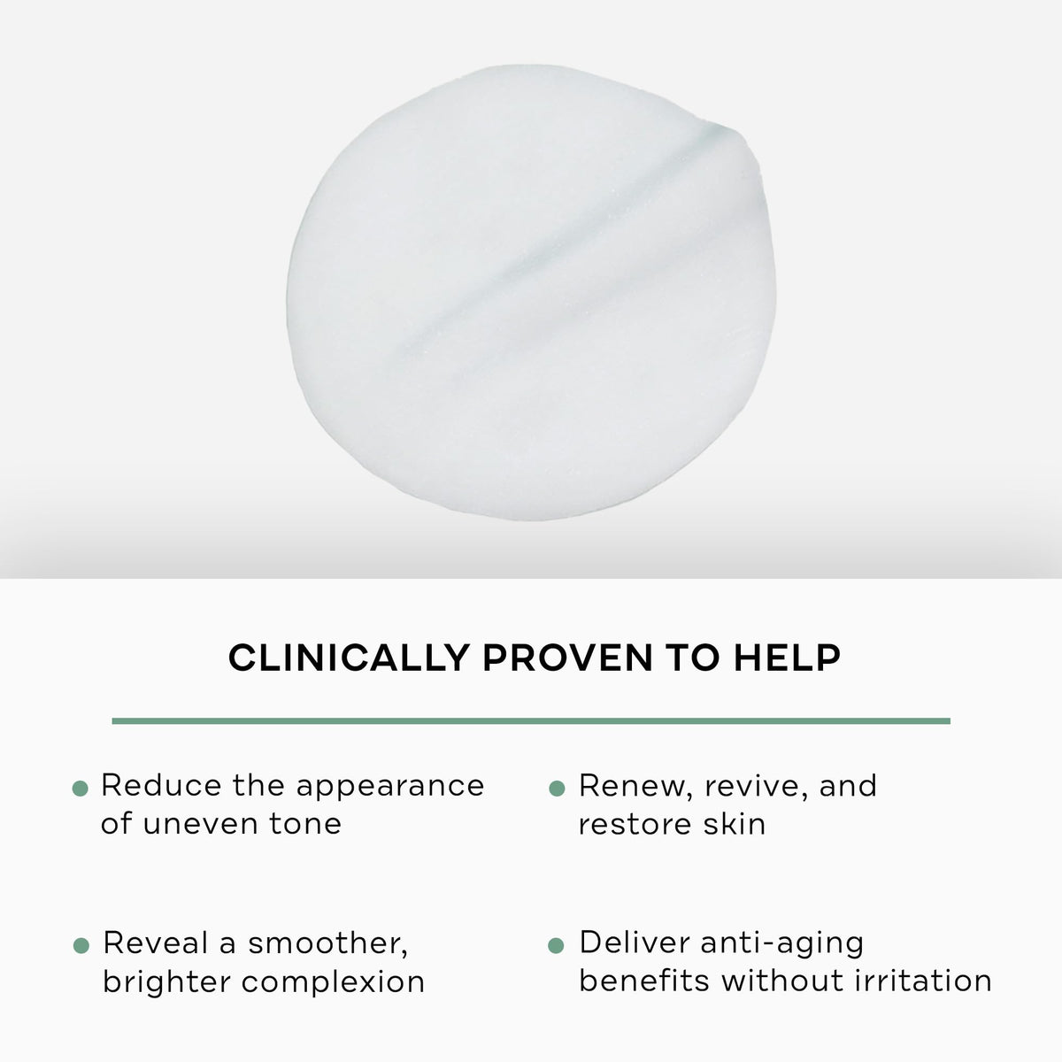 Replenix pad close-up texture revealing saturated pad for even exfoliation