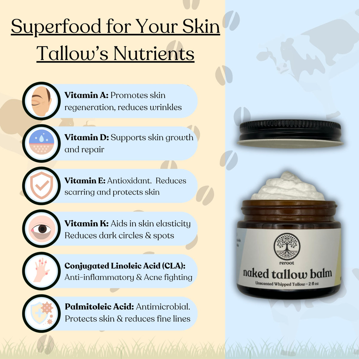 Reroot Organics used on lips and hands showing targeted moisture benefit