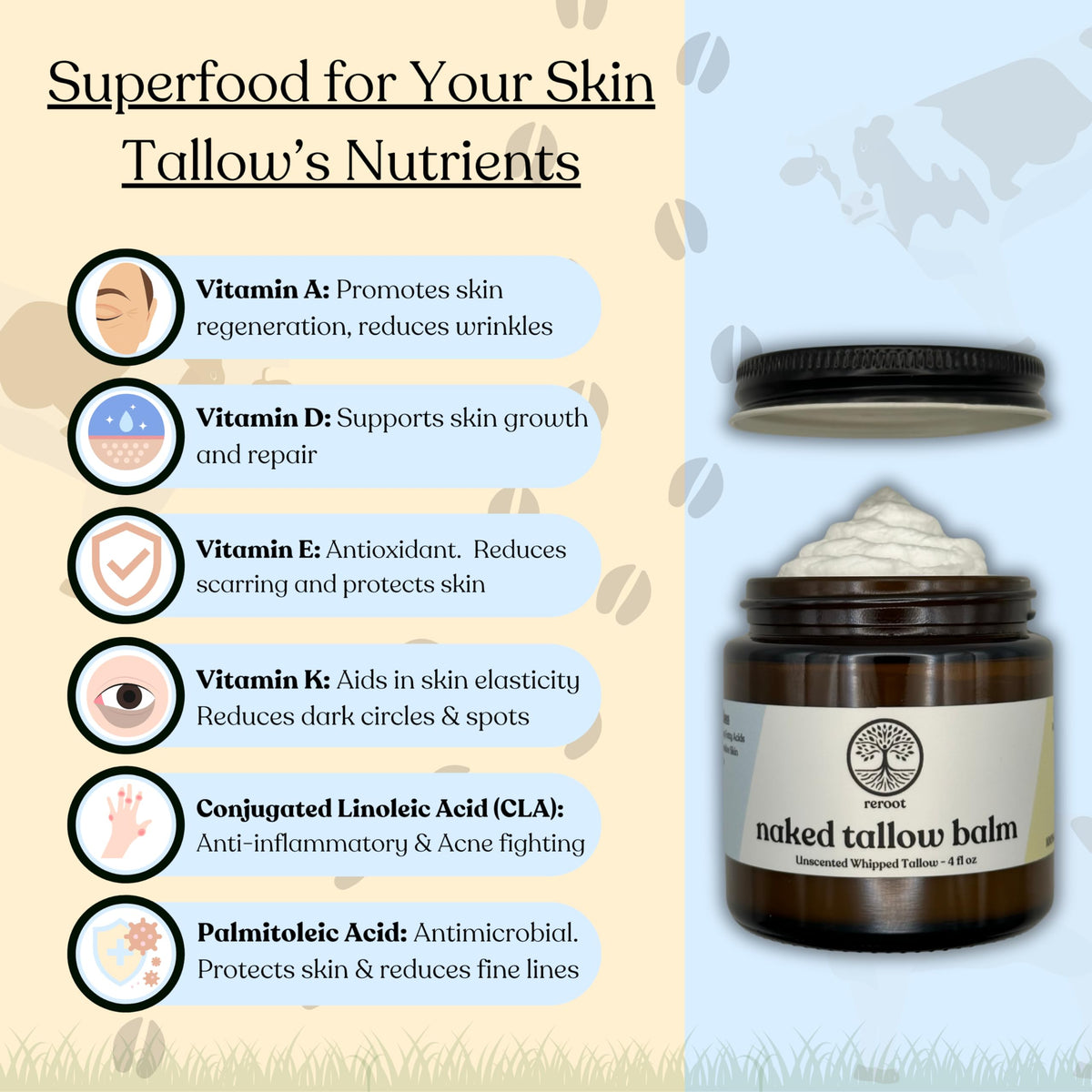 Reroot Organics hand applying balm to illustrate smooth spread benefit