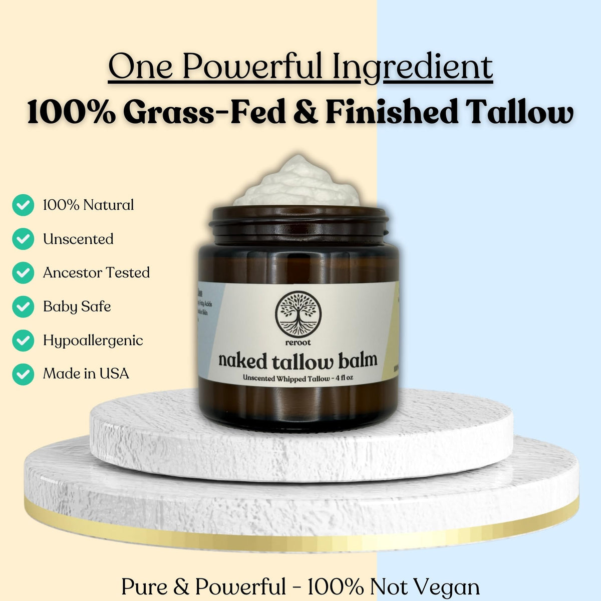 Reroot Organics closeup ingredient label confirming single-ingredient benefit