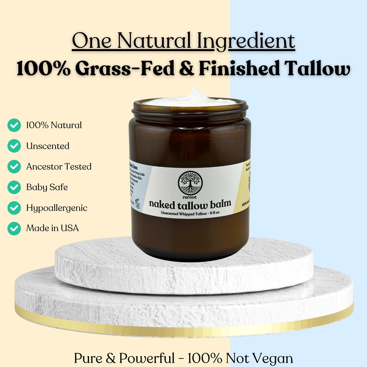 Reroot Organics close-up whipped texture highlighting smooth spreadability benefit