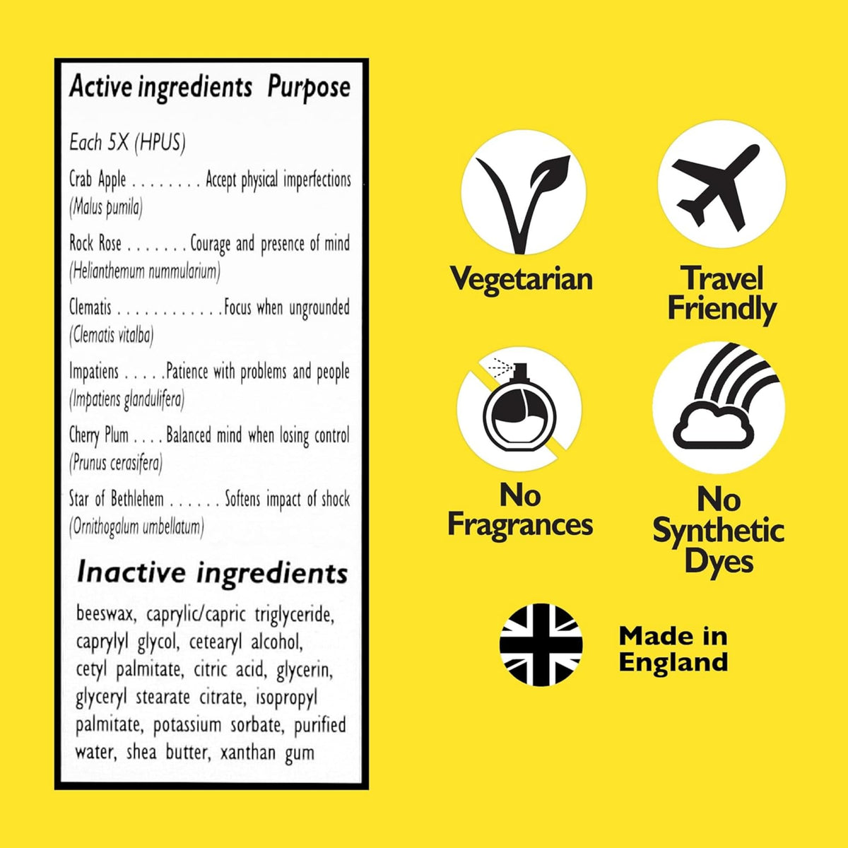 RESCUE label closeup highlighting ingredients and FSA/HSA eligibility benefit
