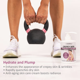 Reshape+ cream texture close-up displays lightweight, fast-absorbing formula