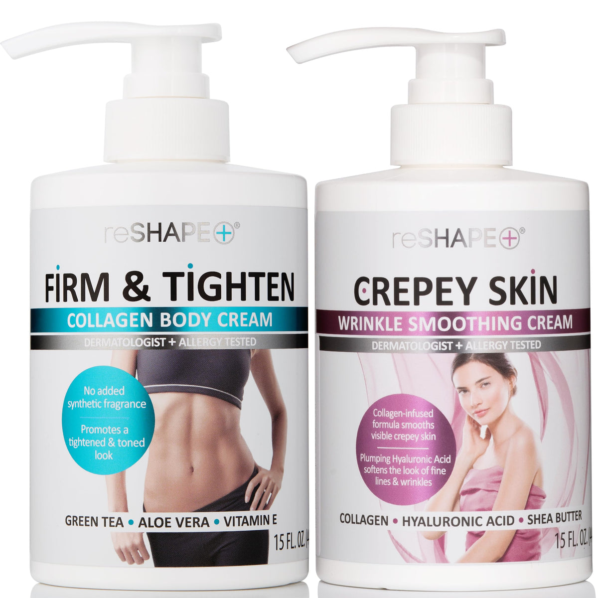 Reshape+ front packaging showing product and benefits for firmer-looking skin