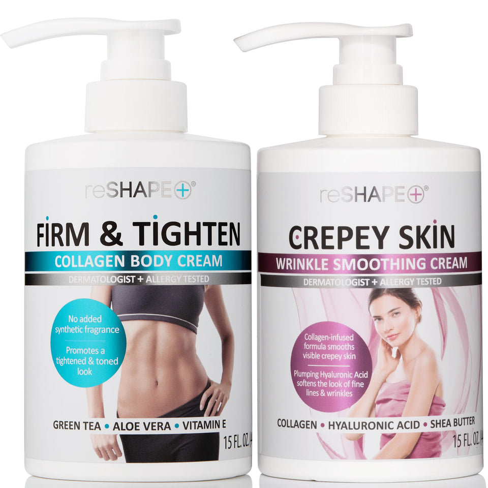 Reshape+ front packaging showing product and benefits for firmer-looking skin