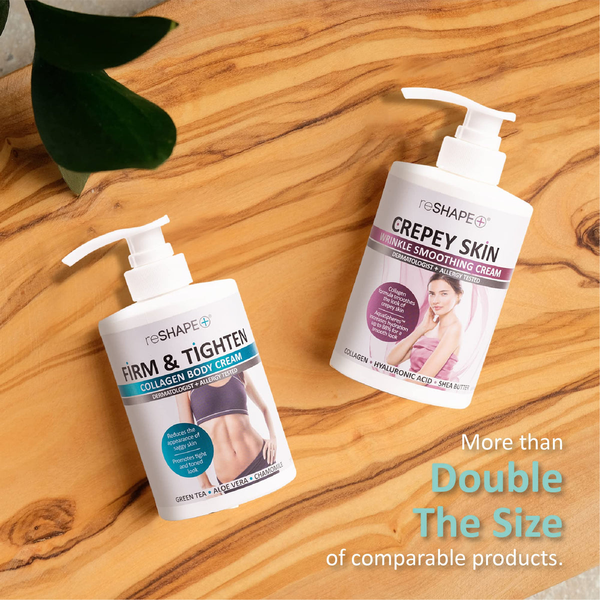 Reshape+ applied to neck and décolletage highlighting improved skin texture