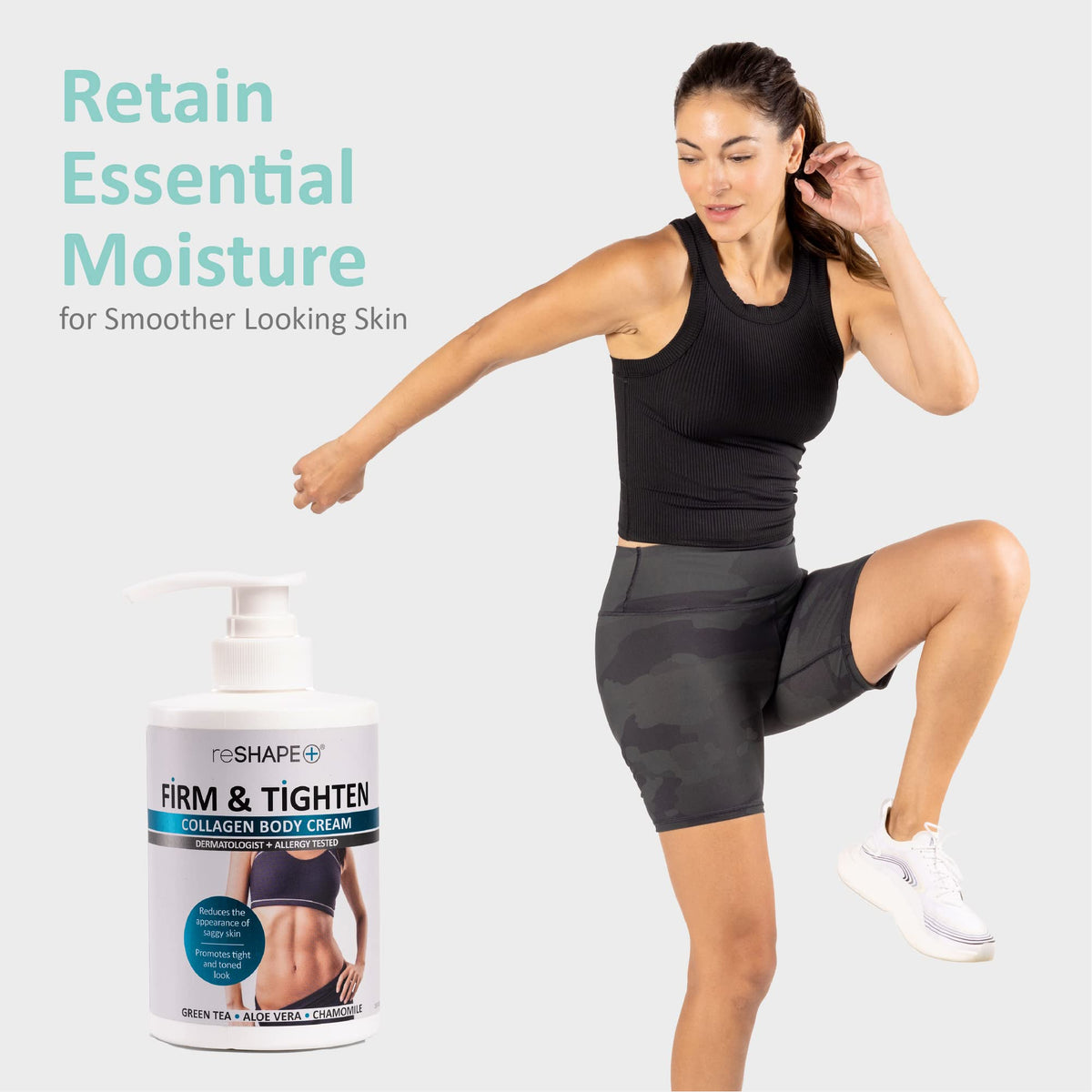 Reshape+ being smoothed on arm to visibly soften dry skin