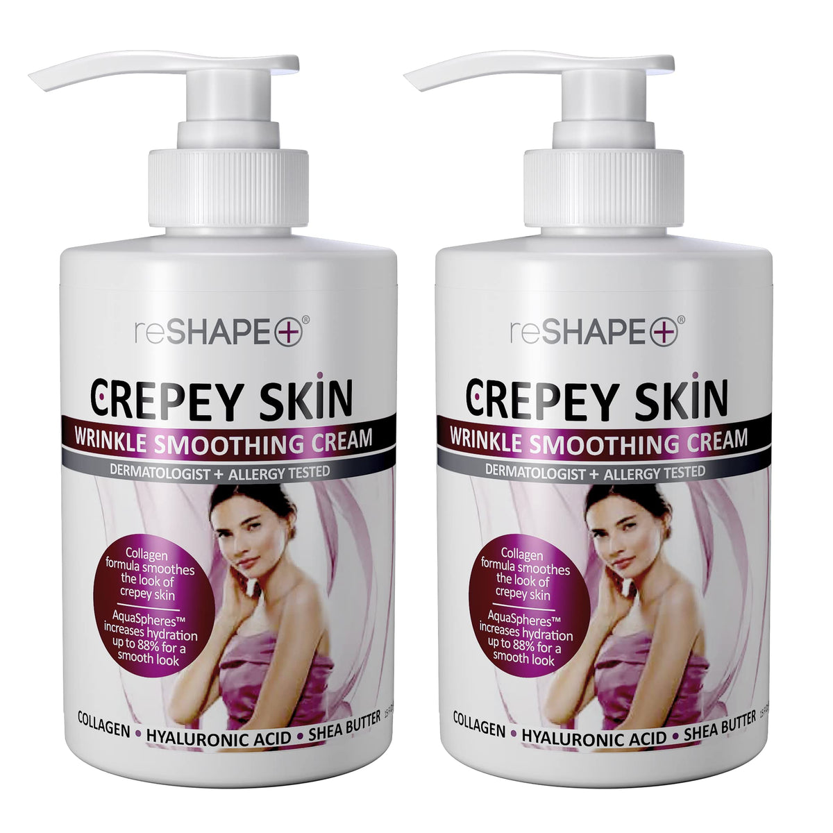 Reshape+ front packaging showing 15oz pump and product name for easy identification