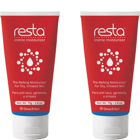 Resta front packaging showing unscented moisturizer and benefits
