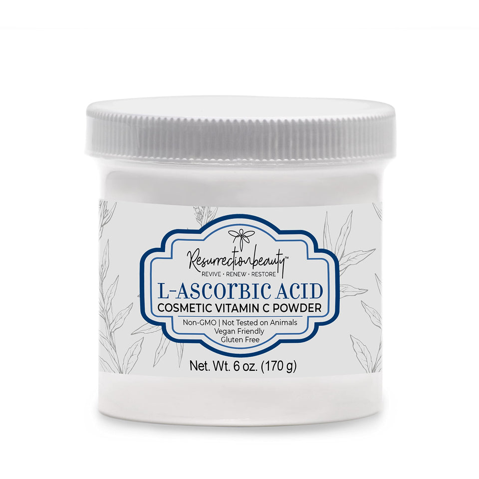 RESURRECTIONbeauty front packaging 6 oz powder showing product clarity and value