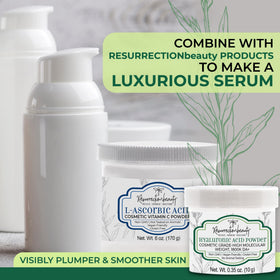 RESURRECTIONbeauty gel spread on hand showing immediate surface hydration and plumping effect