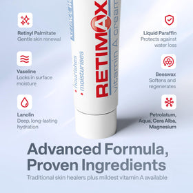 Retimax close-up of ointment consistency highlighting vitamin A gentleness