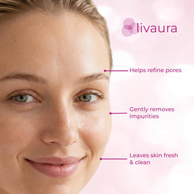 Retinol LIVAURA visible skin after wash illustrating refreshed, balanced look