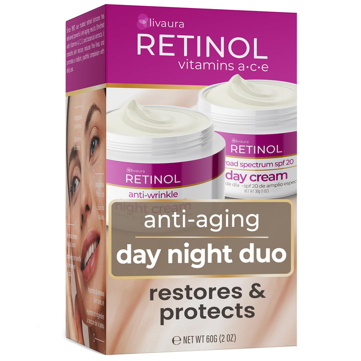 Retinol LIVAURA front packaging showing set and benefits