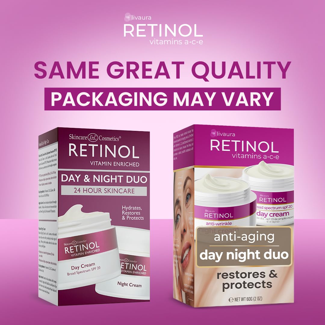 Retinol LIVAURA night cream on bathroom shelf for evening ritual