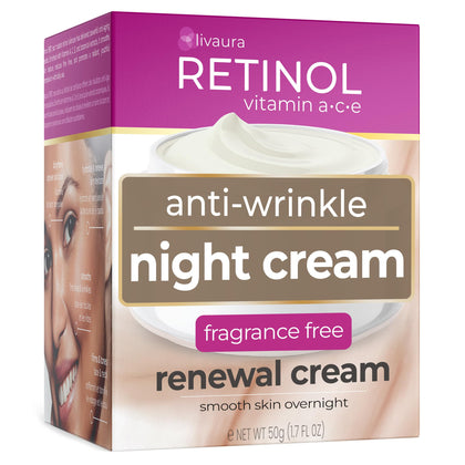 Retinol LIVAURA front jar view showing packaging and restorative benefit