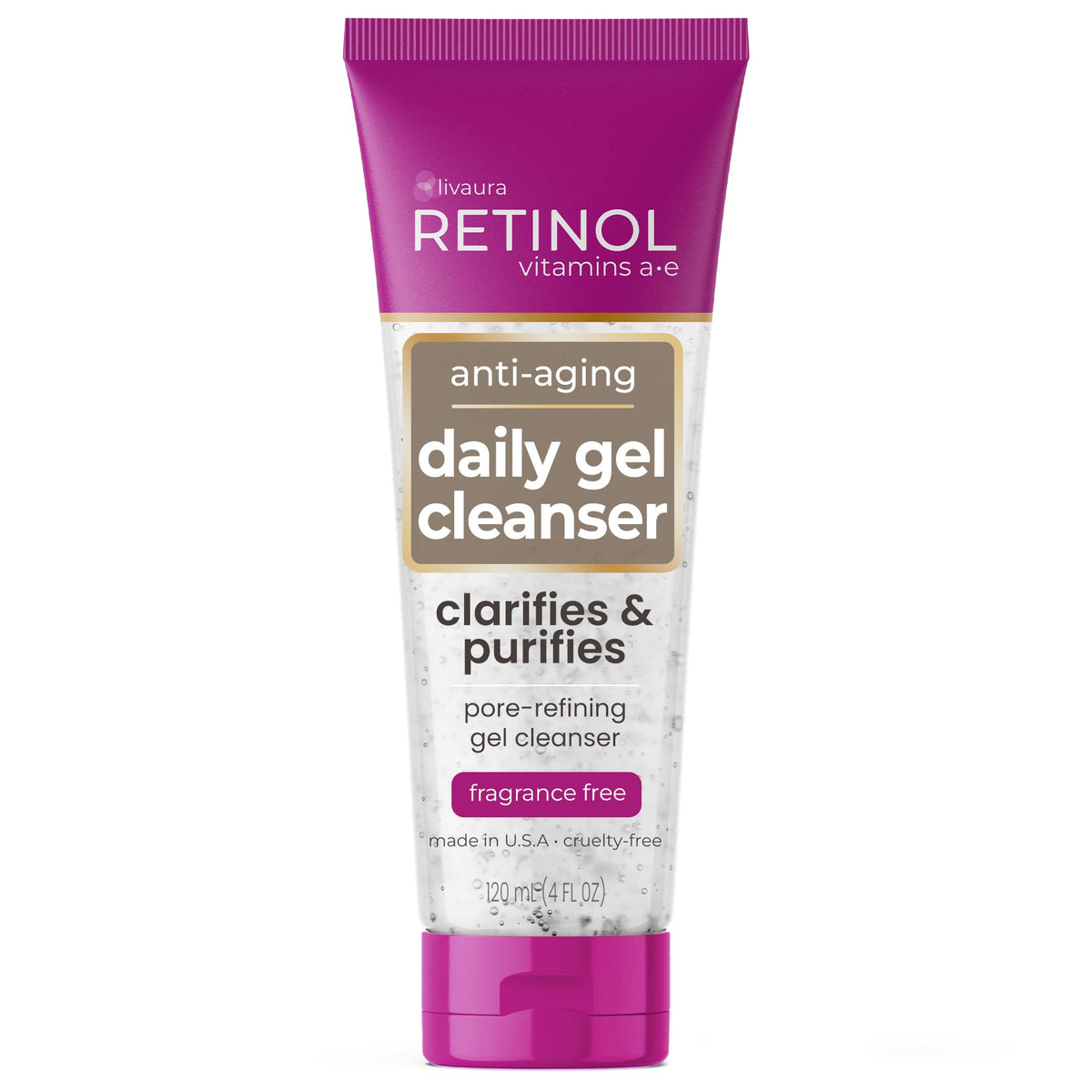 Retinol LIVAURA front packaging showing branding and clean design for shelf appeal