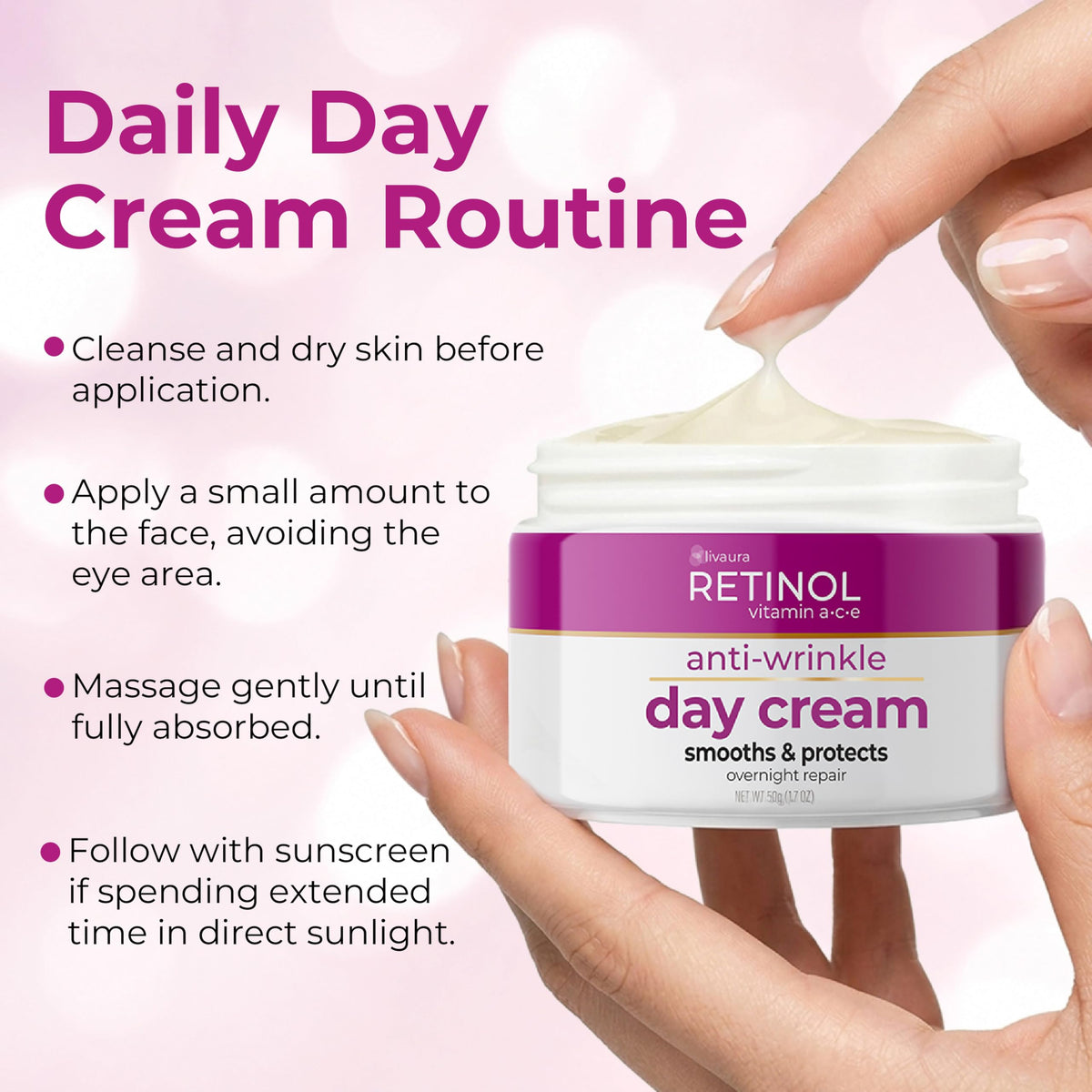 Retinol LIVAURA ingredients label closeup showing key components for informed choice