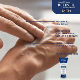 Retinol LIVAURA tube held in a hand to show 3.4 oz travel-friendly size