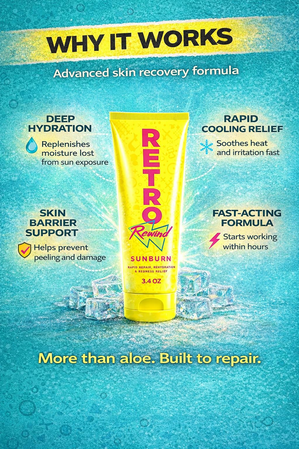 RETRO Rewind tube on nightstand showing overnight repair routine