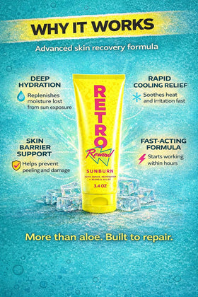 RETRO Rewind tube on nightstand showing overnight repair routine