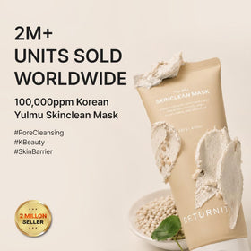 RETURNITY close-up of mask texture highlighting gentle exfoliating creamy particles