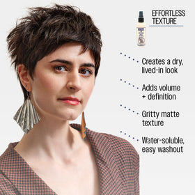 REUZEL texture on hair sample showing gritty matte separation and volume benefit