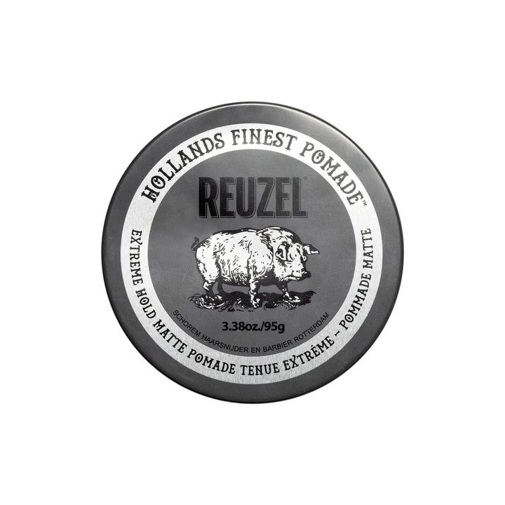 REUZEL jar front view showing product branding and matte packaging benefit