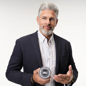 REUZEL on a dresser in lifestyle scene showing everyday grooming convenience