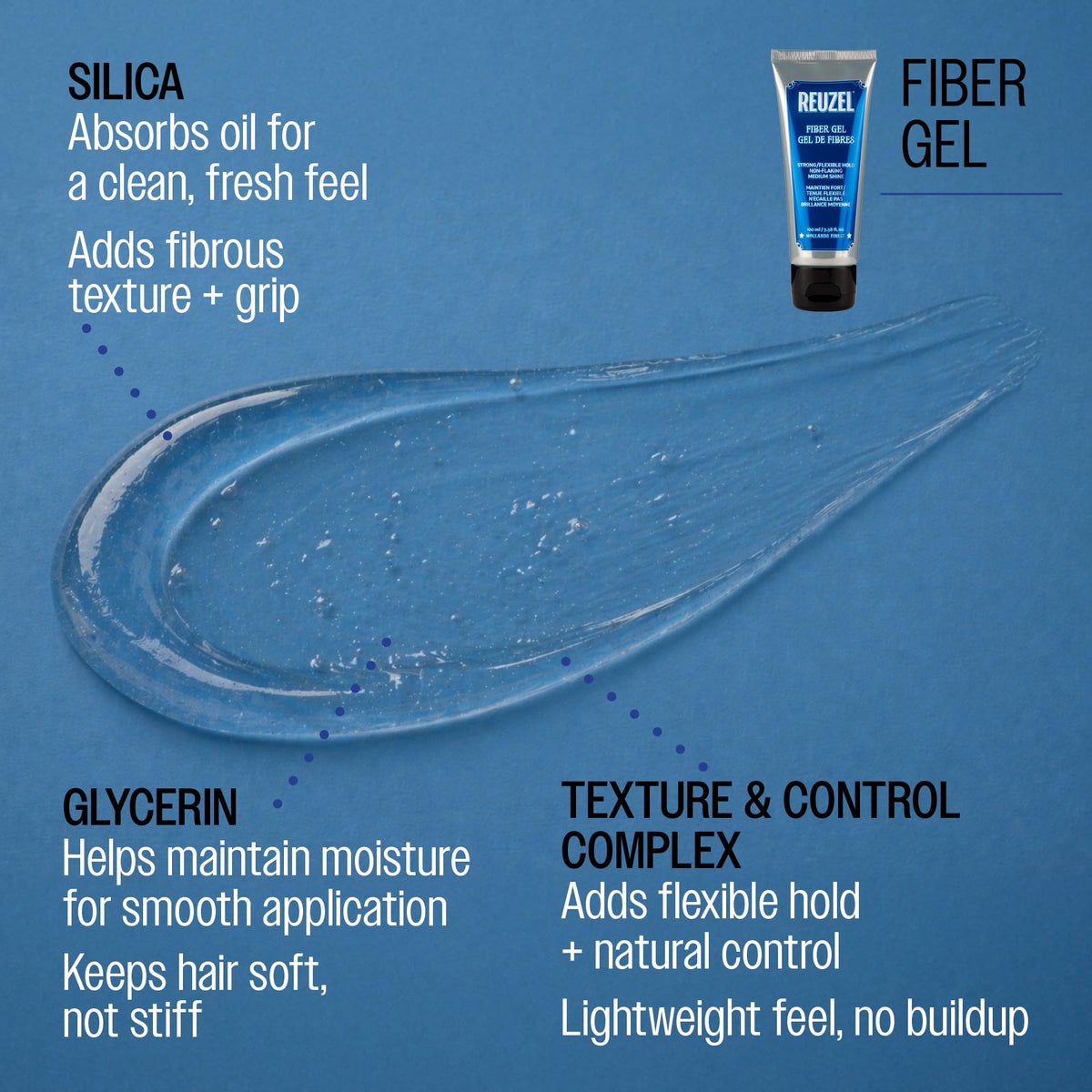 REUZEL gel on hands spread demonstrating easy, non-sticky application