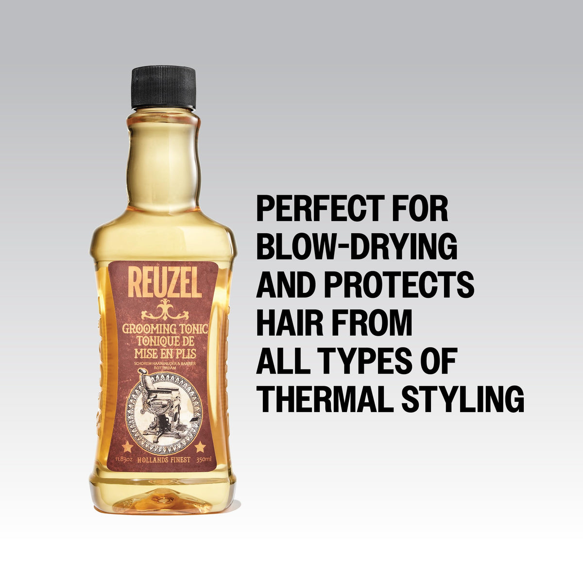 REUZEL before and after hair comparison showing added volume and natural finish