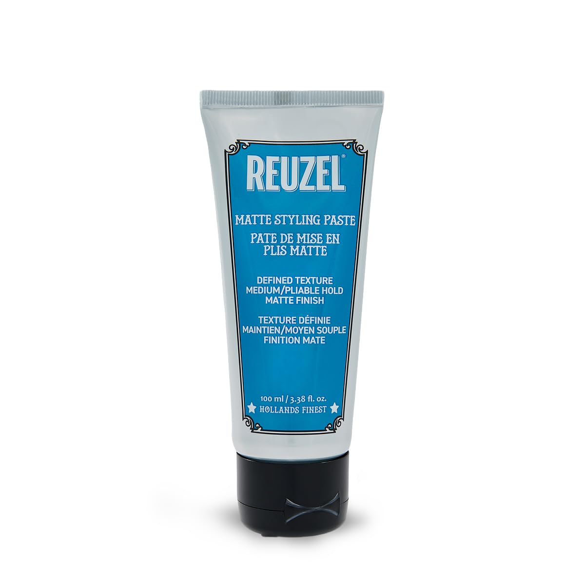 REUZEL jar front view showing branding and matte paste packaging benefit clarity