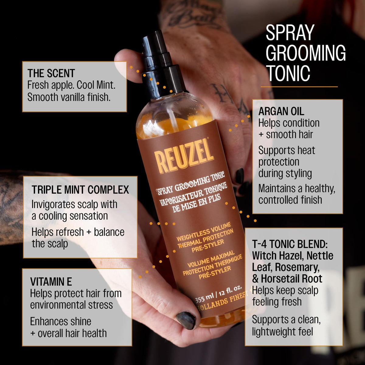 REUZEL textured hair close-up after styling, shows added volume and natural feel