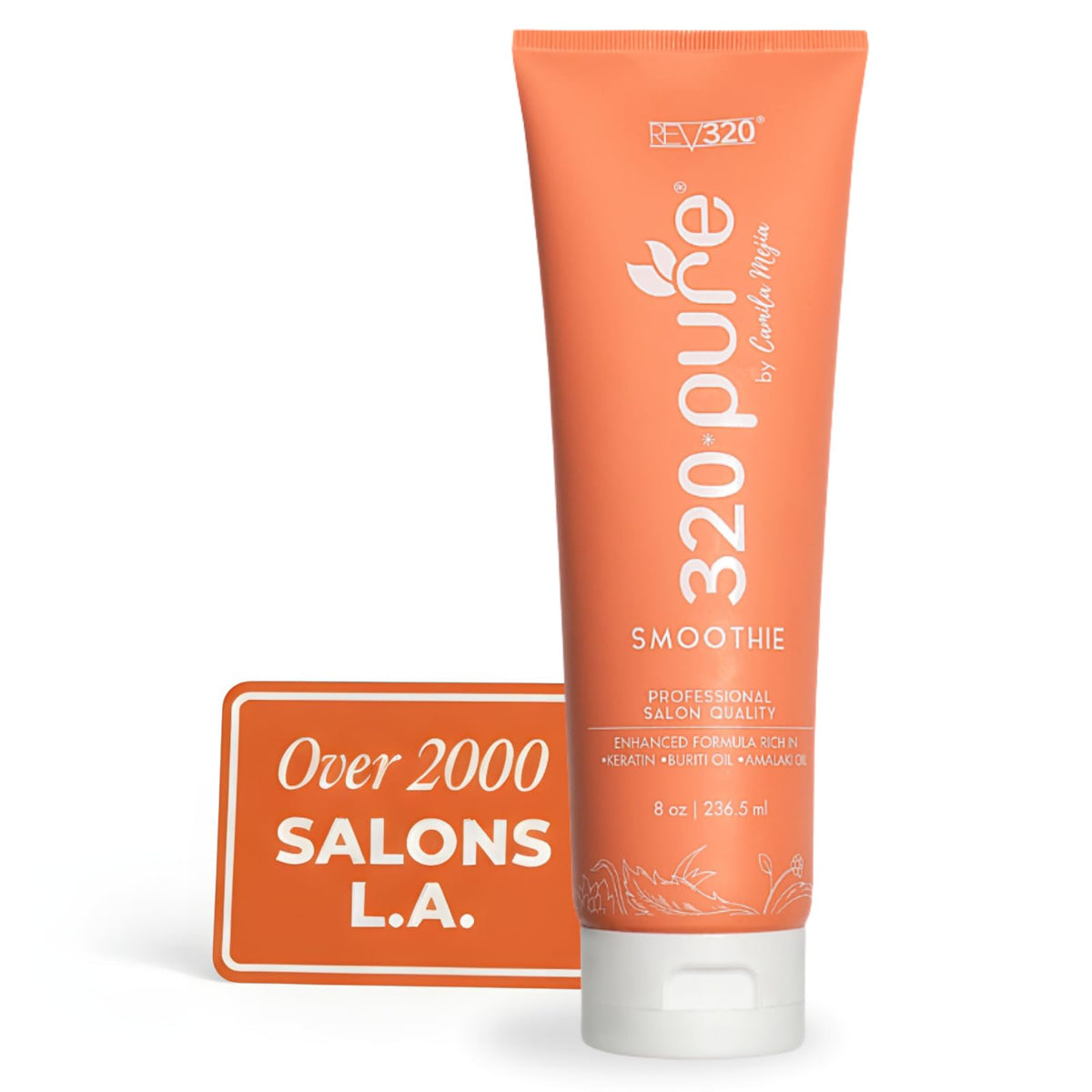 Rev320 front packaging showing bottle and branding, highlights portability