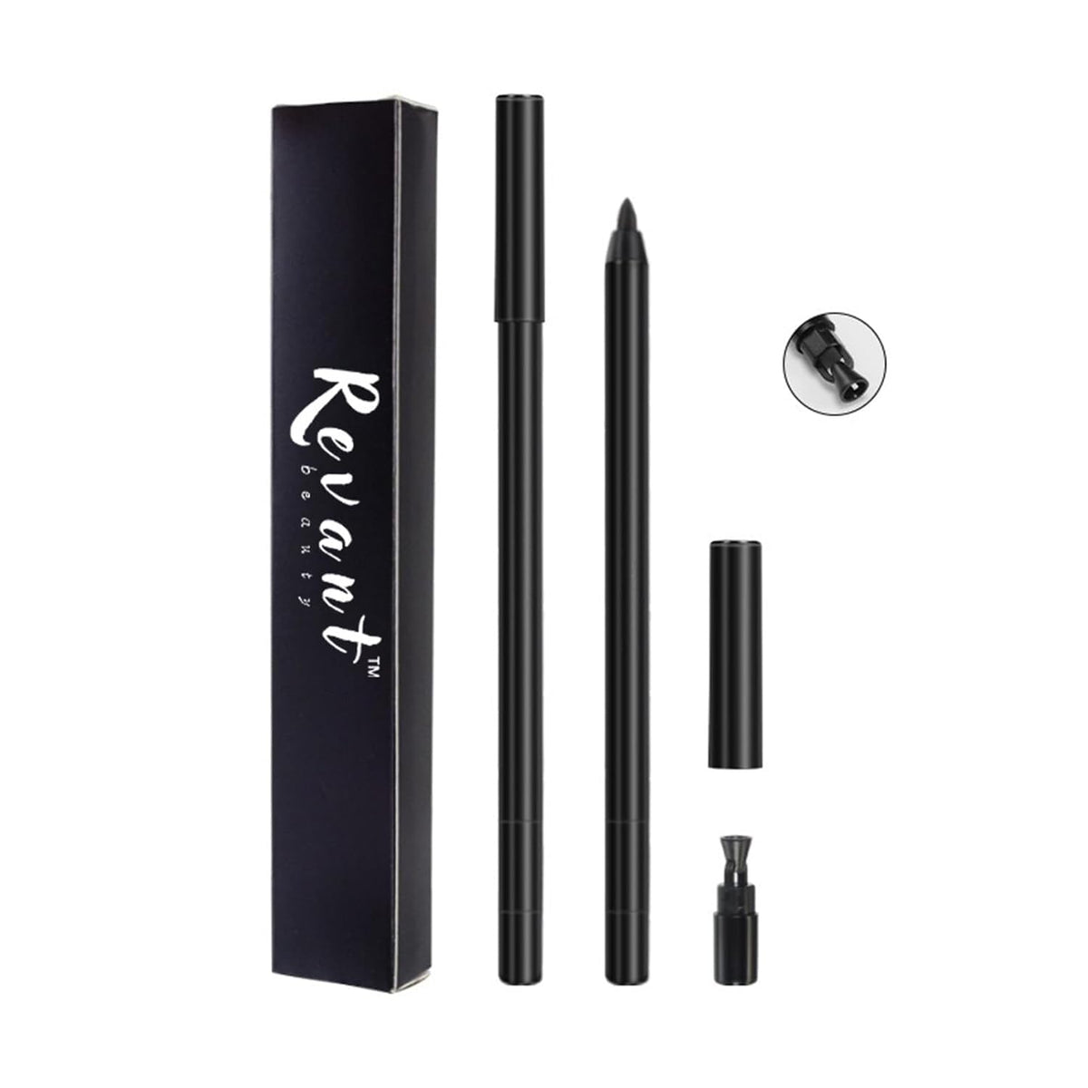 Revant Beauty front view of brown eyeliner shows sleek packaging and easy-grip design