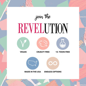 Revel Nail kit contents with scale comparison showing powder jars and tools