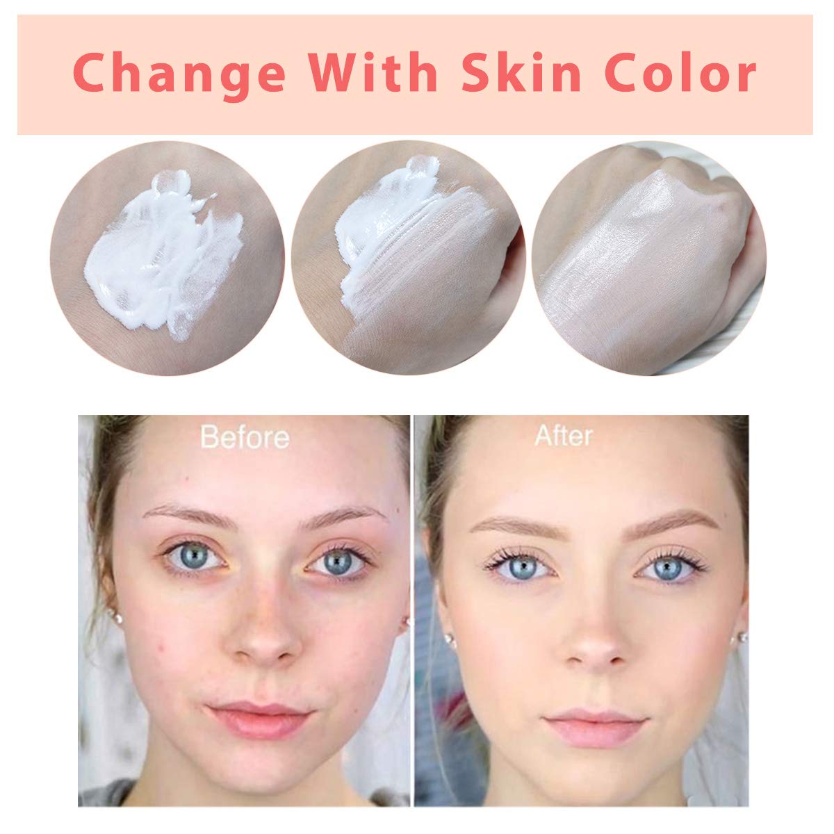 REVIGLAM applied with sponge showing seamless blending advantage