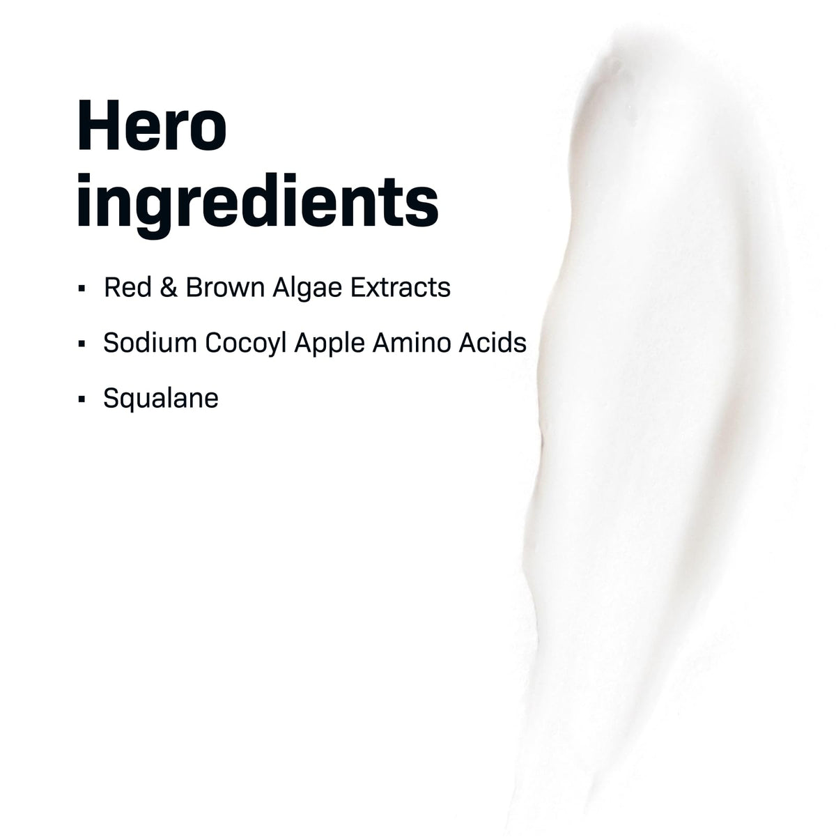 Revision Skincare bottle with apple amino acids and algae ingredients highlighted