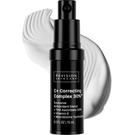 Revision Skincare front packaging showing bottle and box, conveys potency